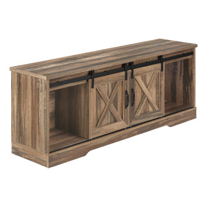 Monarch Specialties I 2748 Meuble Tv, 60 Pouces, Console, Centre De Divertissement Média, Unite De Rangement, Salon, Chambre À Coucher, Stratifié, Brun, Transitionnel - Simple Boutique