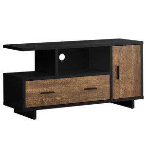 Monarch Specialties I 2803 Meuble Tv, 48 Pouces, Console, Centre De Divertissement Média, Unite De Rangement, Tiroirs, Salon, Chambre À Coucher, Stratifié, Noir, Brun, Contemporain, Moderne - Simple Boutique