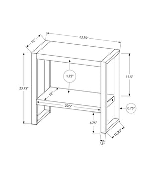 Monarch Specialties I 2852 Table D'appoint, Côté, Bout, Table De Nuit, Lampe, Salon, Chambre À Coucher, Métal, Stratifié, Brun, Noir, Contemporain, Moderne - Simple Boutique