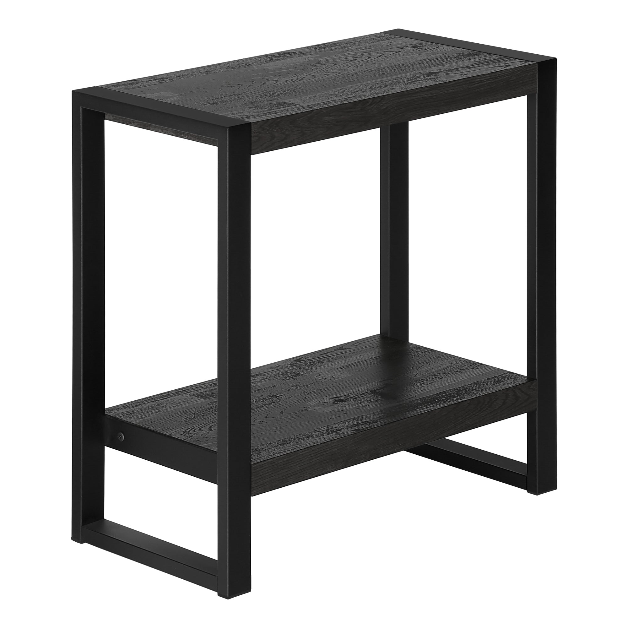 Monarch Specialties I 2862 Table D'appoint, Côté, Bout, Table De Nuit, Lampe, Salon, Chambre À Coucher, Métal, Stratifié, Noir, Contemporain, Moderne - Simple Boutique