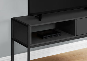 Monarch Specialties I 2874 Meuble Tv, 48 Pouces, Console, Centre De Divertissement Média, Tiroir De Rangement, Salon, Chambre À Coucher, Stratifié, Métal, Noir, Contemporain, Moderne - Simple Boutique