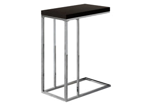 Monarch Specialties I 3007 Table D'appoint, En Forme De C, Bout, Côté, Collation, Salon, Chambre À Coucher, Métal, Stratifié, Brun, Chrome, Contemporain, Moderne - Simple Boutique