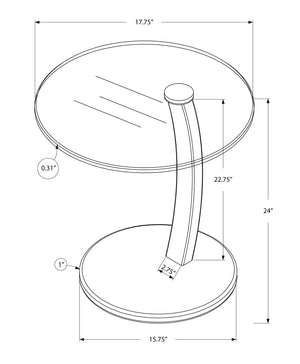 Monarch Specialties I 3017 Table D'appoint, En Forme De C, Bout, Côté, Collation, Salon, Chambre À Coucher, Stratifié, Verre Trempé, Blanc, Dégager, Contemporain, Moderne - Simple Boutique