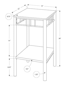 Monarch Specialties I 3044 Table D'appoint, Côté, Bout, Support Pour Plantes, Carré, Salon, Chambre À Coucher, Métal, Stratifié, D'aspect Marbre Brun, Transitionnel - Simple Boutique