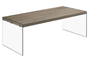 Monarch Specialties I 3054 Table A Café, Accent, Cocktail, Rectangulaire, Salon, 44"l, Verre Trempé, Stratifié, Brun, Dégager, Contemporain, Moderne - Simple Boutique