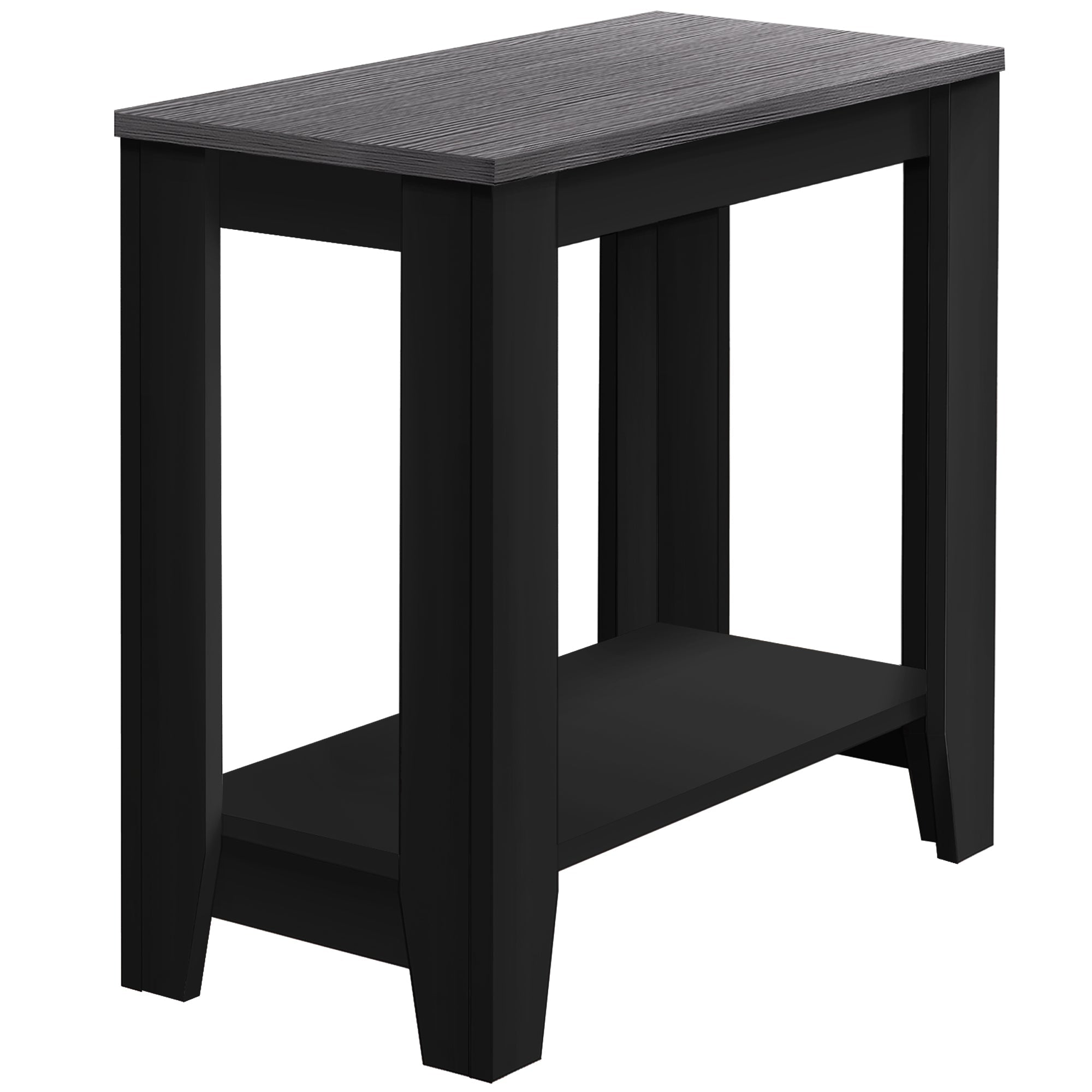 Monarch Specialties I 3134 Table D'appoint, Côté, Bout, Table De Nuit, Lampe, Salon, Chambre À Coucher, Stratifié, Noir, Gris, Transitionnel - Simple Boutique