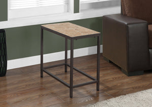Monarch Specialties I 3163 Table D'appoint, Côté, Bout, Table De Nuit, Lampe, Salon, Chambre À Coucher, Métal, Tuile, Brun, Transitionnel - Simple Boutique