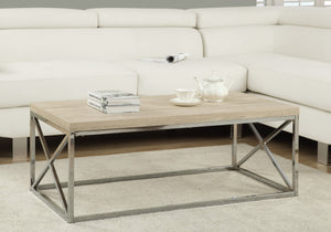 Monarch Specialties I 3208 Table A Café, Accent, Cocktail, Rectangulaire, Salon, 44"l, Métal, Stratifié, Naturel, Chrome, Contemporain, Moderne - Simple Boutique