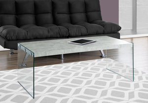 Monarch Specialties I 3230 Table A Café, Accent, Cocktail, Rectangulaire, Salon, 44"l, Verre Trempé, Stratifié, Gris, Dégager, Contemporain, Moderne - Simple Boutique