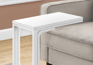 Monarch Specialties I 3478 Table D'appoint, En Forme De C, Bout, Côté, Collation, Salon, Chambre À Coucher, Métal, Stratifié, Blanc, Contemporain, Moderne - Simple Boutique