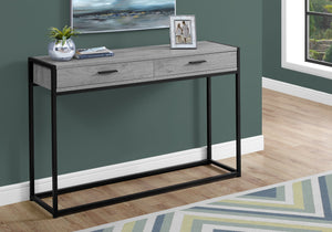 Monarch Specialties I 3510 Table D'appoint, Console, Entrée, Étroit, Sofa, Tiroir De Rangement, Salon, Chambre À Coucher, Métal, Stratifié, Gris, Noir, Contemporain, Moderne - Simple Boutique
