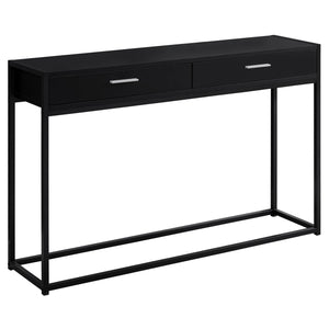 Monarch Specialties I 3512 Table D'appoint, Console, Entrée, Étroit, Sofa, Tiroir De Rangement, Salon, Chambre À Coucher, Métal, Stratifié, Noir, Contemporain, Moderne - Simple Boutique