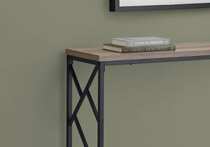 Monarch Specialties I 3533 Table D'appoint, Console, Entrée, Étroit, Sofa, Salon, Chambre À Coucher, Métal, Stratifié, Brun, Noir, Contemporain, Moderne - Simple Boutique