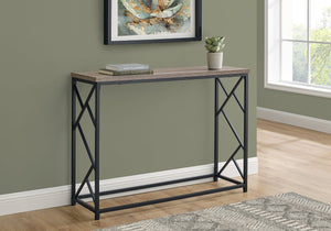 Monarch Specialties I 3533 Table D'appoint, Console, Entrée, Étroit, Sofa, Salon, Chambre À Coucher, Métal, Stratifié, Brun, Noir, Contemporain, Moderne - Simple Boutique