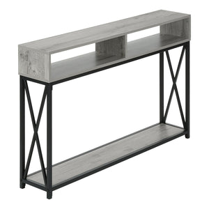 Monarch Specialties I 3572 Table D'appoint, Console, Entrée, Étroit, Sofa, Salon, Chambre À Coucher, Métal, Stratifié, Gris, Noir, Contemporain, Moderne - Simple Boutique