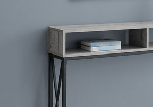 Monarch Specialties I 3572 Table D'appoint, Console, Entrée, Étroit, Sofa, Salon, Chambre À Coucher, Métal, Stratifié, Gris, Noir, Contemporain, Moderne - Simple Boutique