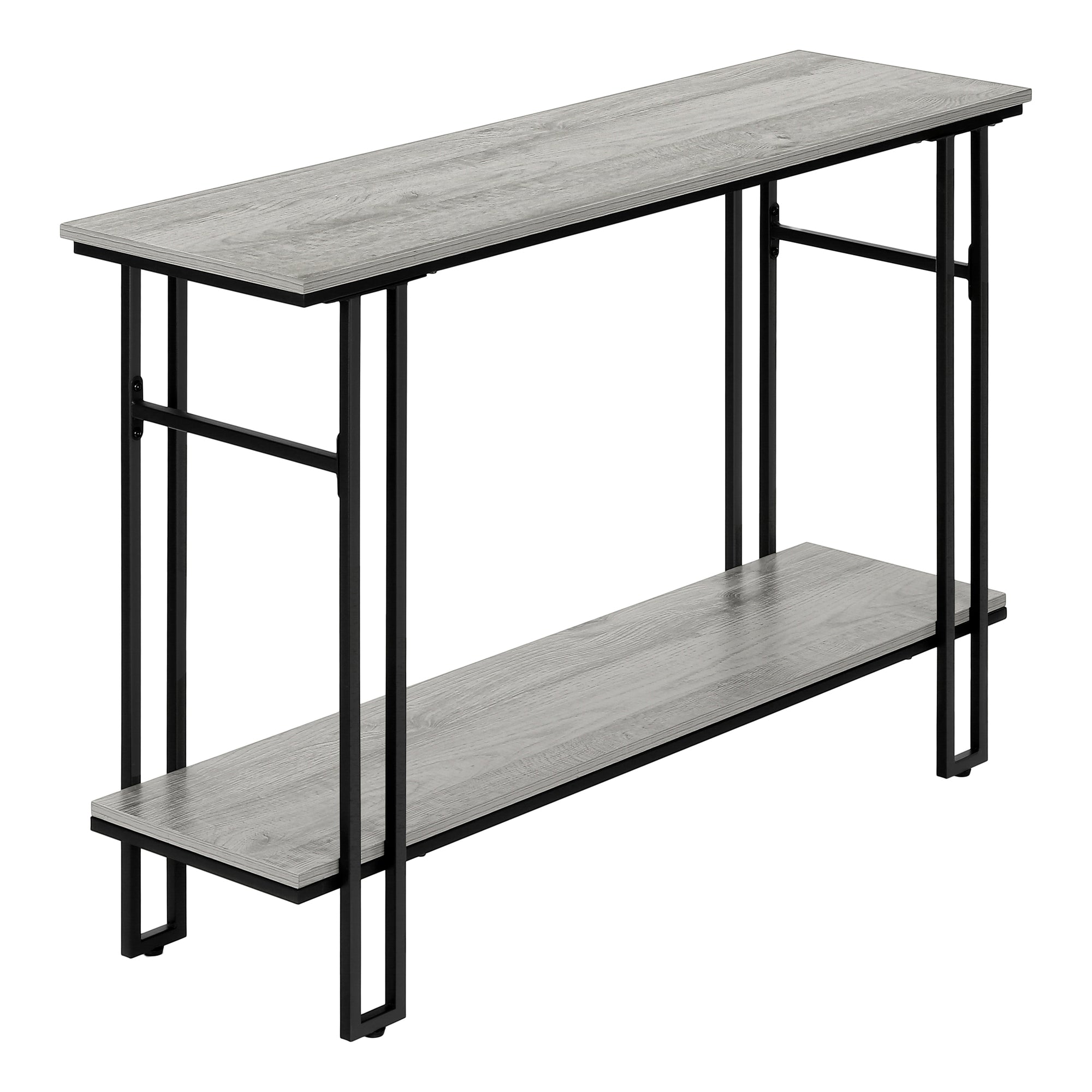 Monarch Specialties I 3576 Table D'appoint, Console, Entrée, Étroit, Sofa, Salon, Chambre À Coucher, Métal, Stratifié, Gris, Noir, Contemporain, Moderne - Simple Boutique