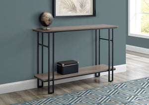 Monarch Specialties I 3577 Table D'appoint, Console, Entrée, Étroit, Sofa, Salon, Chambre À Coucher, Métal, Stratifié, Brun, Noir, Contemporain, Moderne - Simple Boutique