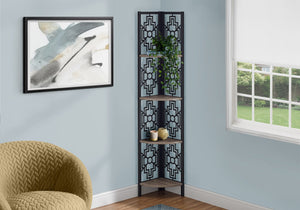 Monarch Specialties I 3621 Étagère À Livres, Étagère, Étagère, Coin, 4 Niveaux, 62"h, Bureau, Chambre À Coucher, Métal, Stratifié, Brun, Noir, Transitionnel - Simple Boutique