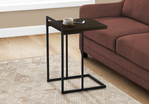 Monarch Specialties I 3635 Table D'appoint, En Forme De C, Bout, Côté, Collation, Salon, Chambre À Coucher, Métal, Stratifié, Brun, Noir, Contemporain, Moderne - Simple Boutique