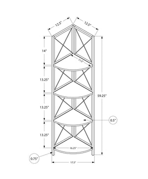 Monarch Specialties I 3651 Étagère À Livres, Étagère, Étagère, Coin, 4 Niveaux, 60"h, Bureau, Chambre À Coucher, Métal, Stratifié, Aspect Marbre Blanc, Noir, Contemporain, Moderne - Simple Boutique