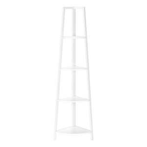 Monarch Specialties I 3665 Étagère À Livres, Étagère, Étagère, Coin, 4 Niveaux, 60"h, Bureau, Chambre À Coucher, Métal, Stratifié, Blanc, Contemporain, Moderne - Simple Boutique