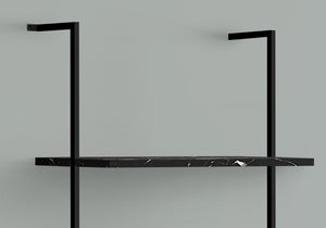 Monarch Specialties I 3684 Étagère À Livres, Étagère, Étagère, Échelle, 5 Niveaux, 72"h, Bureau, Chambre À Coucher, Métal, Stratifié, D'aspect Marbre Noir, Noir, Contemporain, Moderne - Simple Boutique