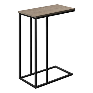Monarch Specialties I 3766 Table D'appoint, En Forme De C, Bout, Côté, Collation, Salon, Chambre À Coucher, Métal, Stratifié, Brun, Noir, Contemporain, Moderne - Simple Boutique