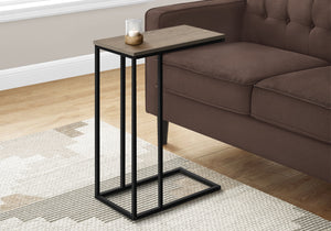 Monarch Specialties I 3766 Table D'appoint, En Forme De C, Bout, Côté, Collation, Salon, Chambre À Coucher, Métal, Stratifié, Brun, Noir, Contemporain, Moderne - Simple Boutique