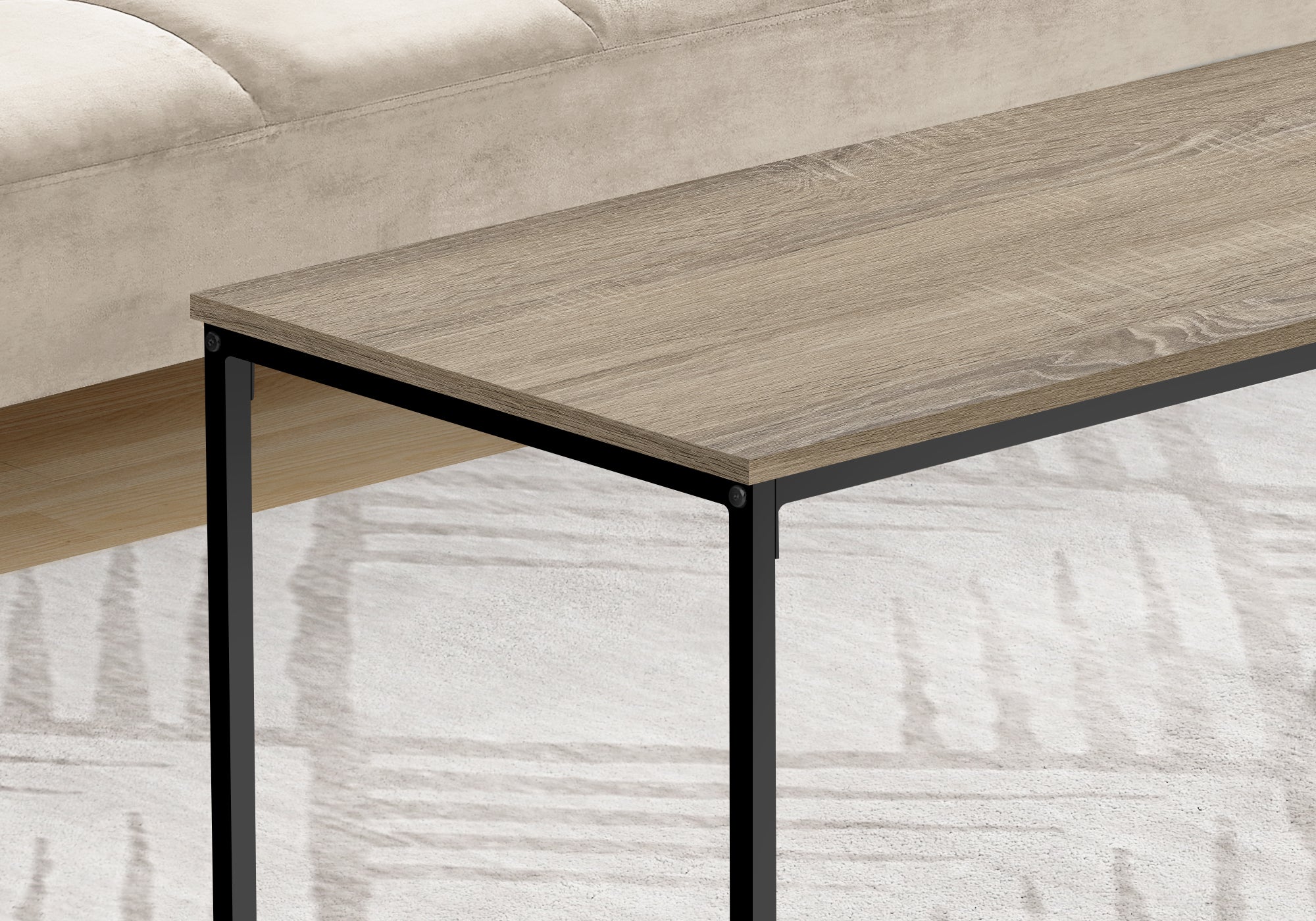 Monarch Specialties I 3797 Table A Café, Accent, Cocktail, Rectangulaire, Salon, 40"l, Métal, Stratifié, Brun, Noir, Contemporain, Moderne - Simple Boutique