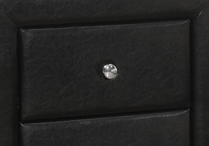 Monarch Specialties I 5603 Accessoire De Chambre, Table De Nuit, Bout, Côté, Lampe, Tiroir De Rangement, Chambre À Coucher, Rembourré, Pu D'aspect Cuir, Noir, Transitionnel - Simple Boutique