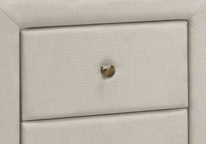 Monarch Specialties I 5605 Accessoire De Chambre, Table De Nuit, Bout, Côté, Lampe, Tiroir De Rangement, Chambre À Coucher, Rembourré, D'aspect Lin, Beige, Transitionnel - Simple Boutique