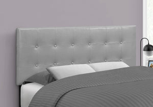Monarch Specialties I 6001F Lit, Tête De Lit Seulement, Taille Réelle, Chambre À Coucher, Rembourré, Pu D'aspect Cuir, Gris, Transitionnel - Simple Boutique