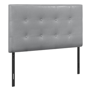 Monarch Specialties I 6001T Lit, Tête De Lit Seulement, Taille Jumelle, Chambre À Coucher, Rembourré, Pu D'aspect Cuir, Gris, Transitionnel - Simple Boutique