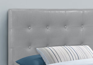 Monarch Specialties I 6001T Lit, Tête De Lit Seulement, Taille Jumelle, Chambre À Coucher, Rembourré, Pu D'aspect Cuir, Gris, Transitionnel - Simple Boutique