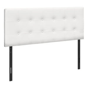 Monarch Specialties I 6002F Lit, Tête De Lit Seulement, Taille Réelle, Chambre À Coucher, Rembourré, Pu D'aspect Cuir, Blanc, Transitionnel - Simple Boutique