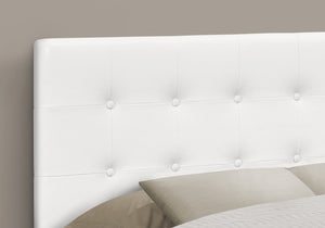 Monarch Specialties I 6002F Lit, Tête De Lit Seulement, Taille Réelle, Chambre À Coucher, Rembourré, Pu D'aspect Cuir, Blanc, Transitionnel - Simple Boutique