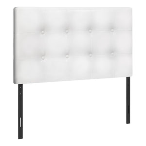 Monarch Specialties I 6002T Lit, Tête De Lit Seulement, Taille Jumelle, Chambre À Coucher, Rembourré, Pu D'aspect Cuir, Blanc, Transitionnel - Simple Boutique