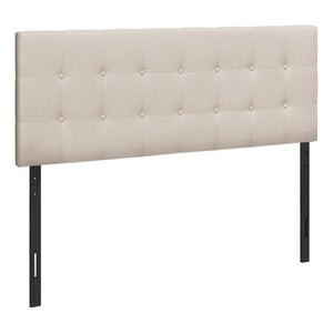 Monarch Specialties I 6004Q Lit, Tête De Lit Seulement, Grand, Chambre À Coucher, Rembourré, D'aspect Lin, Beige, Transitionnel - Simple Boutique