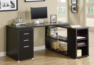 Monarch Specialties I 7019 Bureau, Bureau À Domicile, Coin, Configuration Gauche, Droite, Tiroirs De Rangement, Forme De L, Travail, Ordinateur Portable, Stratifié, Brun, Contemporain, Moderne - Simple Boutique