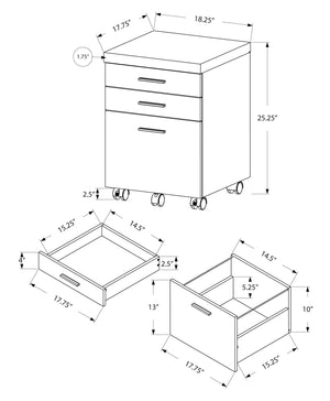 Monarch Specialties I 7049 Classeur, Mobile Roulant, Tiroirs De Rangement, Support D'imprimante, Bureau, Travail, Stratifié, Brun, Contemporain, Moderne - Simple Boutique