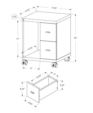 Monarch Specialties I 7056 Bureau, Classeur, Chariot D'imprimante, Classeur Roulant, Portable, Rangement, Travail, Stratifié, Brun, Contemporain, Moderne - Simple Boutique