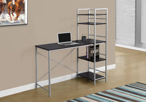 Monarch Specialties I 7166 Bureau, Bureau À Domicile, Ordinateur Portable, Étagères De Rangement, 48"l, Travail, Métal, Stratifié, Brun, Gris, Contemporain, Moderne - Simple Boutique