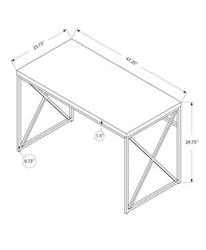 Monarch Specialties I 7204 Bureau, Bureau À Domicile, Ordinateur Portable, Travail, Métal, Stratifié, Brun, Chrome, Contemporain, Moderne - Simple Boutique