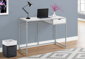 Monarch Specialties I 7222 Bureau, Bureau À Domicile, Ordinateur Portable, Tiroir De Rangement, 42"l, Travail, Métal, Stratifié, Blanc, Gris, Contemporain, Moderne - Simple Boutique