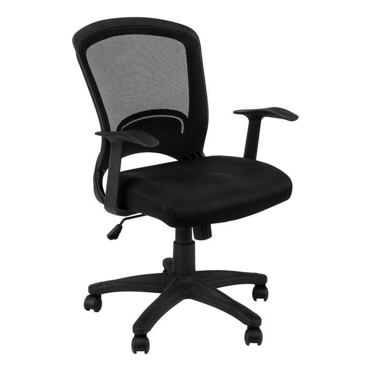 Monarch Specialties I 7265 Chaise De Bureau, Hauteur Ajustable, Pivotant, Ergonomique, Appuis-bras, Bureau, Travail, Métal, Engrener, Noir, Contemporain, Moderne - Simple Boutique