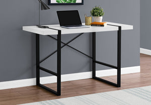 Monarch Specialties I 7313 Bureau, Bureau À Domicile, Ordinateur Portable, 48"l, Travail, Métal, Stratifié, Blanc, Noir, Contemporain, Moderne - Simple Boutique