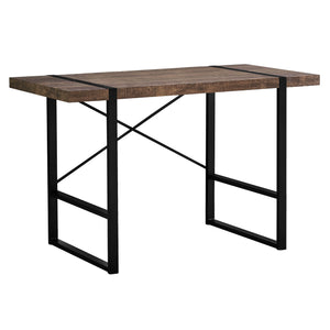 Monarch Specialties I 7314 Bureau, Bureau À Domicile, Ordinateur Portable, 48"l, Travail, Métal, Stratifié, Brun, Noir, Contemporain, Moderne - Simple Boutique