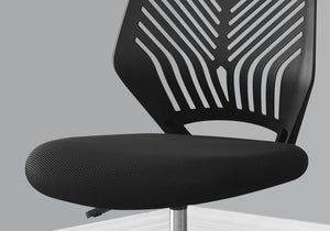 Monarch Specialties I 7336 Chaise De Bureau, Hauteur Ajustable, Pivotant, Ergonomique, Bureau, Travail, Juvénile, Métal, En Tissu, Noir, Contemporain, Moderne - Simple Boutique