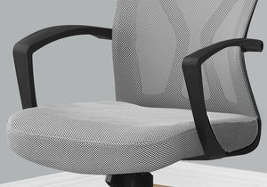 Monarch Specialties I 7340 Chaise De Bureau, Hauteur Ajustable, Pivotant, Ergonomique, Appuis-bras, Bureau, Travail, Métal, En Tissu, Gris, Noir, Contemporain, Moderne - Simple Boutique
